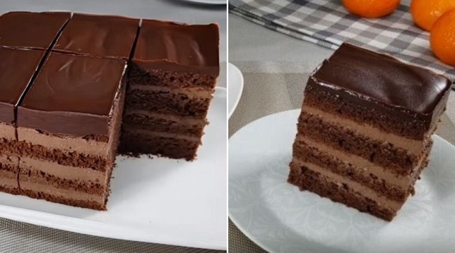 Простий і швидкий в приготуванні шоколадний торт! Чудовий шоколадний торт з кремом, який вразить вас своїм ніжним смаком!